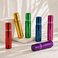 Flacon Roll-on de Luxe en Verre Métallisé 10ml, Flacon de Parfum Chromé Élancé pour la Vente en Gros aux Boutiques de Beauté
