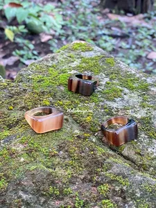 แหวนฮอร์นของชนเผ่าแบบดั้งเดิมแหวนฮอร์นสำหรับผู้หญิงและผู้ชายดีไซน์เรียบง่าย - Product Image 5