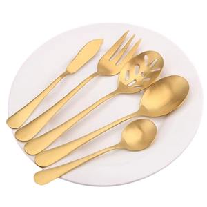 Ensemble de 5 couverts en acier inoxydable idéal pour les ustensiles de cuisine Table Home Party Use Couverts plaqués couleur argent Poignée élégante faite à la main - Product Image 2