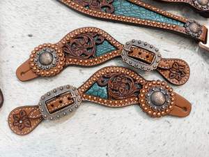 Cabecera de caballo occidental de diseño personalizado de calidad superior, cuero tallado a mano, equitación a precio competitivo - Product Image 6