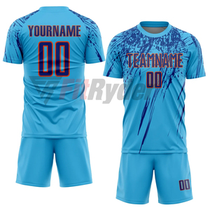 Camiseta de fútbol con impresión por sublimación personalizada, conjuntos de pantalones cortos, 100% poliéster, uniforme de equipo para adultos - Product Image 2