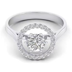 Bagues solitaires en diamant de laboratoire 1Ct personnalisées pour femmes Bijoux fins 14K 18K 22K or blanc plaqué rhodium Bagues élégantes en diamant - Product Image 1