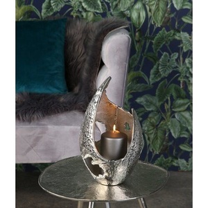 Support à bougie en métal, porte-bougie pour l'éclairage et la décoration de la maison, ensemble élégant avec finition antique, porte-bougie décoratif - Product Image 1