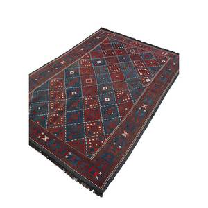 Alfombra de Lana Anudada a Mano Azul Aalam, Alfombra Rectangular Abstracta Geométrica de Gran Tamaño para Sala de Estar, Alfombra para Pasillo-Paem-270 - Product Image 2