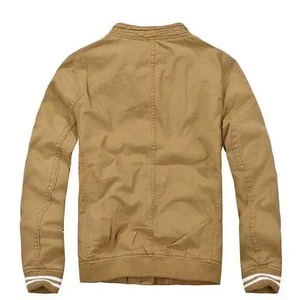 Blouson Bomber Unisexe Personnalisable à Col Montant en Toile Couleur Unie Style Unique Vêtement Décontracté - Product Image 3