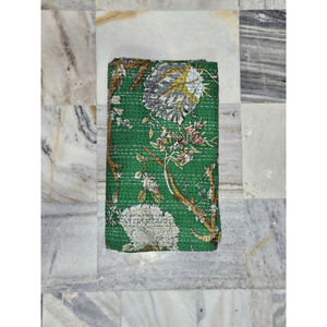 Thevintageartcraft - Sábana de Algodón Verde con Estampado Kantha Vintage Hecha a Mano, 60x90 cm, Cosida a Mano en Rajasthan para la Temporada de Invierno - Product Image 3