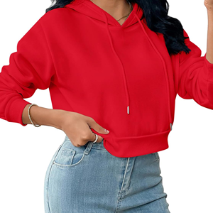 Los Angeles เสื้อครอปมีฮู้ดแขนยาวมีเชือกรูดด้านหน้ากราฟิกเสื้อกันหนาวแบบสวมหัวแขนยาวเสื้อ100% - Product Image 1