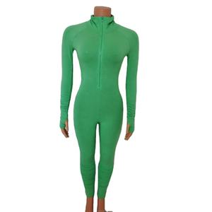2022 New Arrival Ladies Solid Green Blue Zipper Knitting Rompers Fashion Bodycon <b>Jumpsuit</b> <b>Casual</b> Style <b>for</b> <b>Women</b> <b>for</b> Winter - Product Image 1