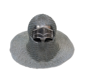 Antiguo pulido Chainmail Coif Armor Protección facial Medieval Chain Mail Hood Coif Battle Costume para Festival - Product Image 2