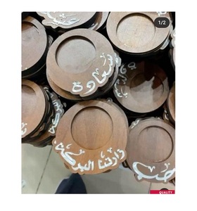 แผ่นรองแก้วไม้ฝังมุกพร้อมที่วาง ขนาด 12.5 ซม. ทรงกลม ทันสมัย หรูหรา สำหรับตกแต่งโต๊ะอาหารและบ้าน - Product Image 2