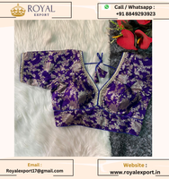 Nouvelle collection de blouses prêtes à porter en soie pure Dola avec travail de séquence et de zari, pour mariage, femmes adultes, Inde et Pakistan, taille 14