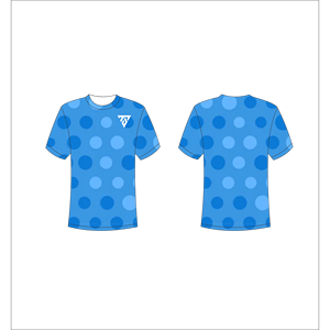 T-shirt personnalisé pour homme en gros, motif à pois bleus, tee-shirt graphique par sublimation, Trackstar OEM, marque privée TSI-G05-P0660 - Product Image 1