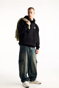 เสื้อฮู้ดผู้ชายผ้าฟลีซเก็บอุณหภูมิผ้าฝ้าย100% ธรรมดาเสื้อสวมหัวโอเวอร์ไซส์ใส่ได้ทั้งชายและหญิงเสื้อฮู้ดหนาว่างเปล่า - Product Image 2