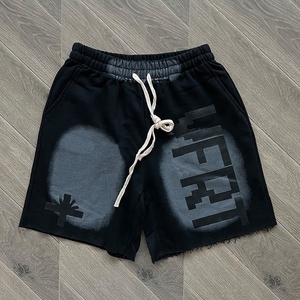 Vente en gros de shorts de sport streetwear shorts épais 100% coton sérigraphie personnalisée logo vintage délavés au soleil et à l'acide shorts pour hommes - Product Image 3
