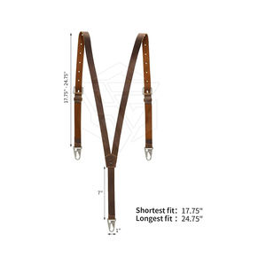 Tirantes de cuero genuino para hombre Tirantes ajustables clásicos Duradero Ligero para ropa informal formal Cuero de vaca Premium - Product Image 2