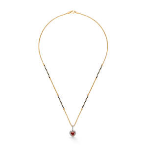Collar con Colgante Mangalsutra Moderno en Oro Amarillo Brillante Sindoori para Mujer - Product Image 2