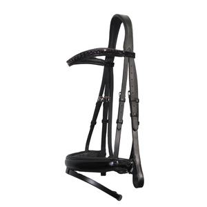 Brida Flash de caballo de cuero indio hecha a medida, banda para cejas con curva de diamante patentado cosida elegante, banda ancha para la nariz, equipo de equitación duradero - Product Image 1