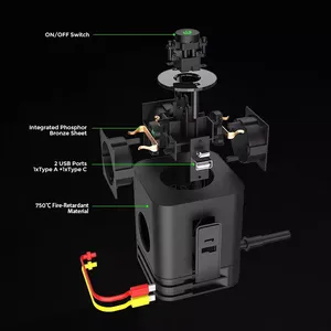 電源ストリップデスクトップコンセント保護パッチパネルキューブエクステンションリード<span class=keywords><strong>2</strong></span> <span class=keywords><strong>USB</strong></span> & 1 Type-C 3コンセントスイッチソケット付きOEM EU DE - Product Image 5