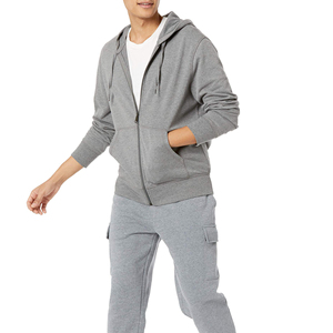 Mode de rue Automne Hiver Sweat-shirt ample uni à manches longues brodé Vêtement décontracté à fermeture éclair 100% coton coupe-vent - Product Image 4