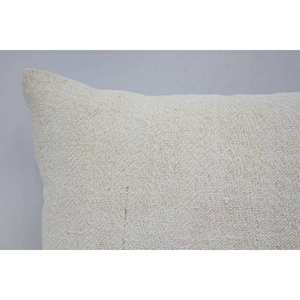 Beige Toile Patchwork Wool <b>Pillow</b> 16x24 Inch Woven Fabric Vintage Square Premium for Farmhouse Decor Portable for Home Christmas - Product Image 2