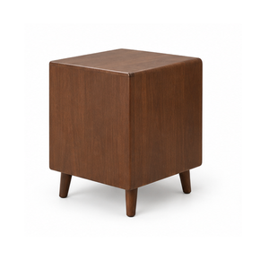 Mesita de Noche Moderna de Madera con Estante Abierto y Cajón, Mesita de Noche de Madera Maciza para Dormitorio de Hotel o Apartamento - Product Image 4