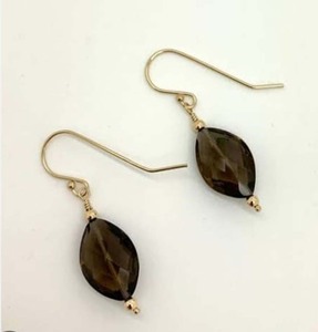 2025 moda 8X16mm forma de marquesa cuarzo ahumado corte gemas par colgante pendiente bisel conjunto hecho a mano pendiente de plata esterlina para mujer - Product Image 3