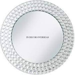 Diseñador de bordes con cuentas de cristal transparente para placas de cargador de boda de forma redonda fundida de aluminio chapado en oro de alta calidad a bajo precio - Product Image 4