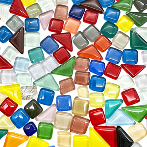 Mosaïque de verre coloré irrégulier personnalisée de 9 à 24 mm, épaisseur 3,5 mm, mélange de 200 g, formes et tailles aléatoires, moderne, écologique, pour bricolage, artisanat, décoration intérieure - Product Image 1