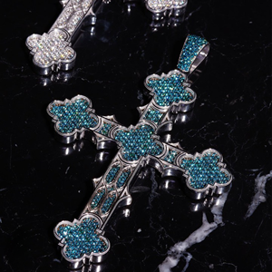 Pendentif en diamant Moissanite en argent glacé personnalisé de haute qualité Style Hip Hop bijoux fins haut de gamme avec pendentifs et breloques - Product Image 6