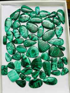 Meilleure qualité Offre Spéciale en vrac qualité naturelle Malachite naturelle forme ovale dos plat Cabochon calibré cadeau ample - Product Image 5