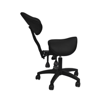 Tabouret ergonomique de dentiste DM avec dossier, réglable, hydraulique, à roulettes, en cuir PU, pour clinique médicale