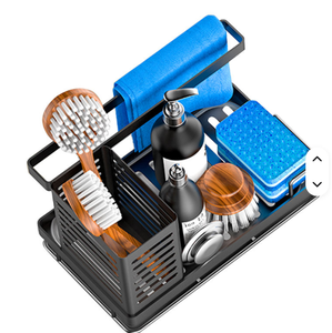 EN STOCK Organizador de fregadero y baño de acero inoxidable para esponjas de cocina, bandeja organizadora bajo el fregadero - Product Image 1
