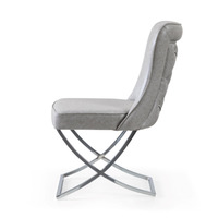 Chaise de salle à manger moderne en métal exclusif avec revêtement et pieds chromés, mobilier de salle à manger de haute qualité pour la maison, l'hôtel et le restaurant