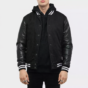 Veste bomber oversize de haute qualité 2026 pour homme, col montant, hiver, polaire/polyester/laine, vente en gros d'usine, OEM disponible - Product Image 1