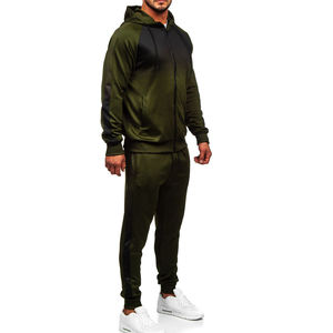 Nouveaux survêtements pour hommes en gros, unis, avec fermeture éclair, 100% coton, tissu en molleton français, fabrication de vêtements, confortable, taille - Product Image 2