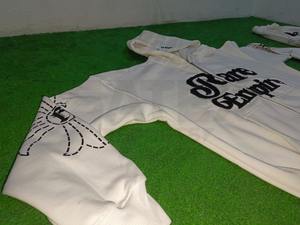 OEM ODM Sweat à capuche zippé unisexe oversize, 100% Coton, délavé à l'acide, style streetwear, avec broderie et impression numérique, effet vieilli - Product Image 4