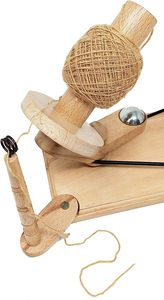 วงล้อขนาดใหญ่14.5ซม. ทำจากไม้ใช้มือหมุนเร็วเส้นด้ายขนสัตว์และที่ยึดเชือก | ถัก - Product Image 3