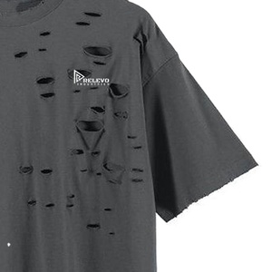 เสื้อยืดผู้ชายผ้าฝ้ายคุณภาพสูง 220 กรัม ทรงโอเวอร์ไซส์ สไตล์วินเทจ ลุคขาดๆ ซักแบบวินเทจ แห้งเร็ว ระบายอากาศได้ดี - Product Image 3