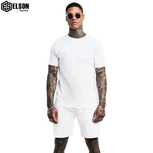 Vêtements de sport 100% coton pour hommes-T-shirts et shorts de jogging d'entraînement sans couture respirant pas cher prix ensemble jumeau grande taille pour l'été - Product Image 1