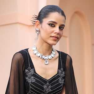 ชุดสร้อยคอ kundan โทนสีเงินสุดหรูพร้อมต่างหูชุบทองเครื่องประดับทองแดงชั้นดีสำหรับเจ้าสาวหรือของขวัญในโอกาสต่างๆ - Product Image 6