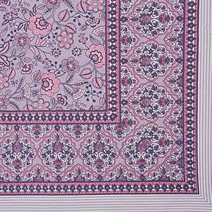 Parure de lit double king-size imprimée fleurs roses avec 2 taies d'oreiller, drap plat rayé, ensemble 3 pièces en coton (ADB1475) - Product Image 5