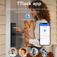 Harga pabrik S829 Tuya Wifi TTlock APP pengendali jarak jauh kunci pintar kartu kode sidik jari tanpa kunci kunci kunci kunci pintu rumah pintar