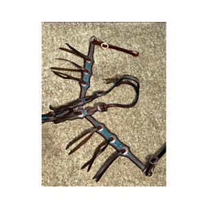 Juego de tachuelas de cuero y cocodrilo acolchado de lujo con Riendas de cabeza y cuello de pecho HOOF N TACK para caballos de competición Ranch Trail - Product Image 1