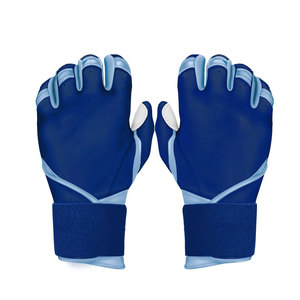 BRANIS SPORTS Split Finger Baseball Gloves Leather <b>Blue</b> Non-Slip All Seasons Adult Right Handed Pull on Infield Hook Loop Unisex - Product Image 1