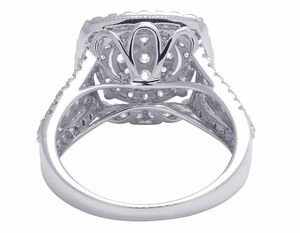 Lujo de alta calidad de compromiso S925 plata esterlina con moissanita redonda anillo de diamante completamente helado para mujer - Product Image 5