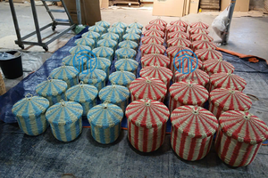 Cestas de alambre coloridas para almacenamiento, cesta de almacenamiento para niños, cesto de papel de circo para niños, decoración de habitación de niños - Product Image 4