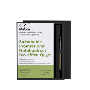 Set Promozionale Sostenibile Malcon: Quaderno e Penna, Gadget da Ufficio Ecologico - Product Image 2