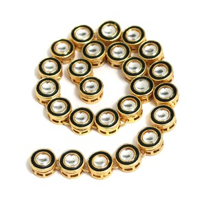 Beadsnfashion - Joyería Artesanal de Cadena Kadi con Meenakari Dorado y Kundan, 10 mm, Multicolor, para Mujer, Collares, Pulseras, Pendientes - Product Image 4