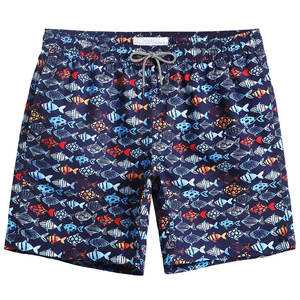 Shorts de Baño para Hombre, Cintura Elástica, Cordón Ajustable, Ecológicos, 100% Algodón, Impermeables, Resistentes al Viento, para Playa, Correr, Verano - Product Image 1