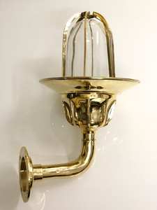 Nautical 1 Piece of Nautical Bulkhead Brass Wall Passageway Ship Bulkhead Lamp Light & Brass Shade - Product Image 3